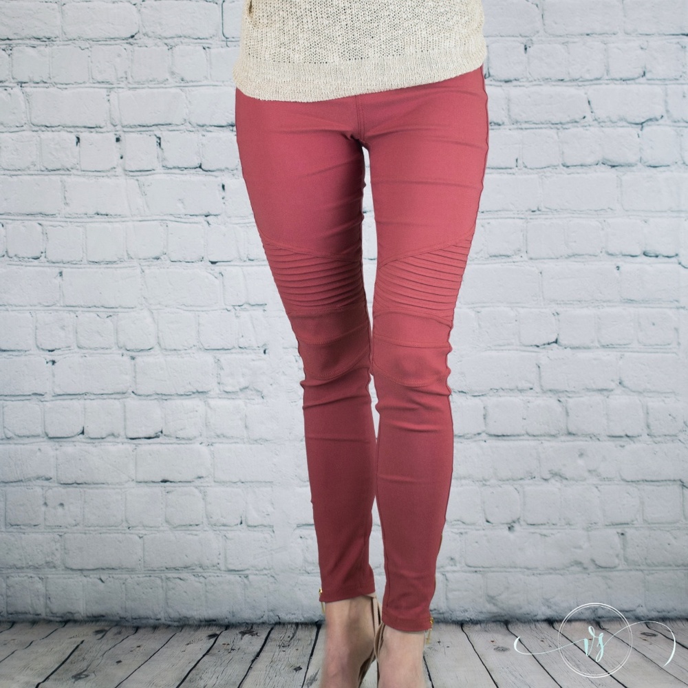 Last Pair ❗️ Marsala Moto Jeggings